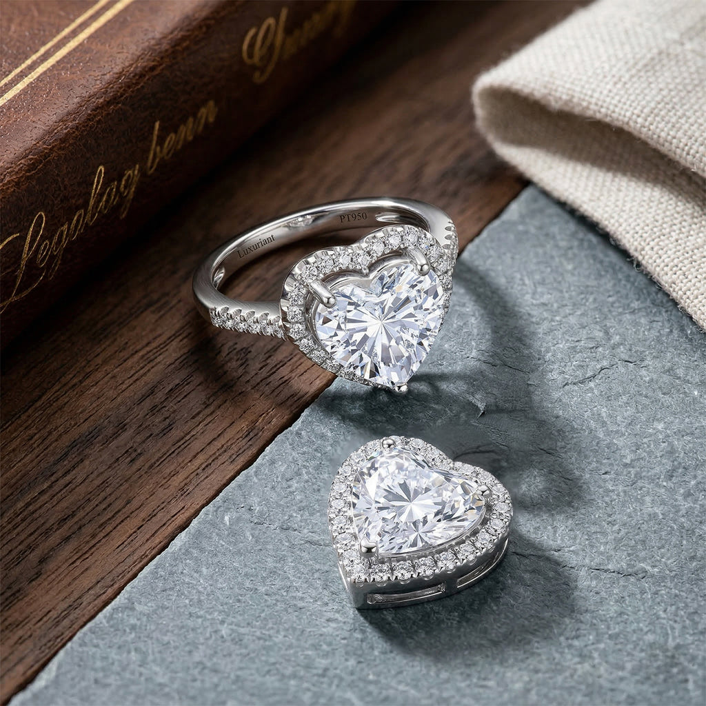 LUXURIANT IGI zertifizierter VS-EF Labor Diamant Ring und Anhänger in 950 Platin
