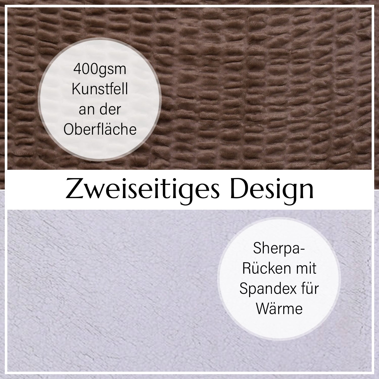 Serenity Night: Luxusdecke aus Kunstfell, Größe 150x200 cm, Braun