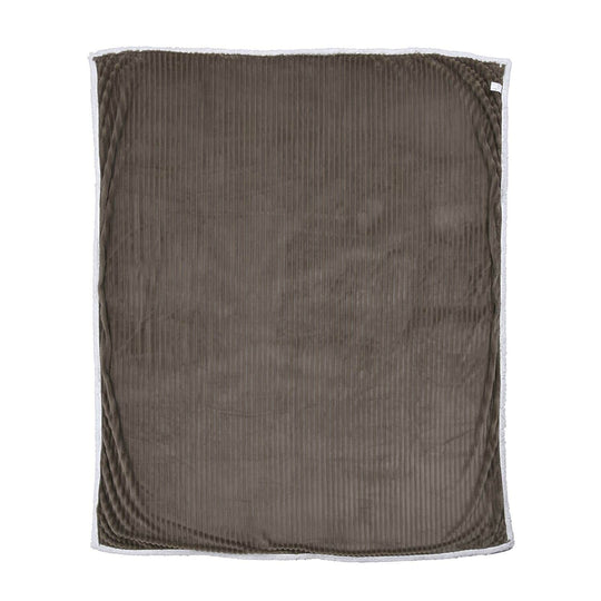 2-Lagige Flanelldecke mit Sherpa-Futter,150x200 cm, Kord-Grau