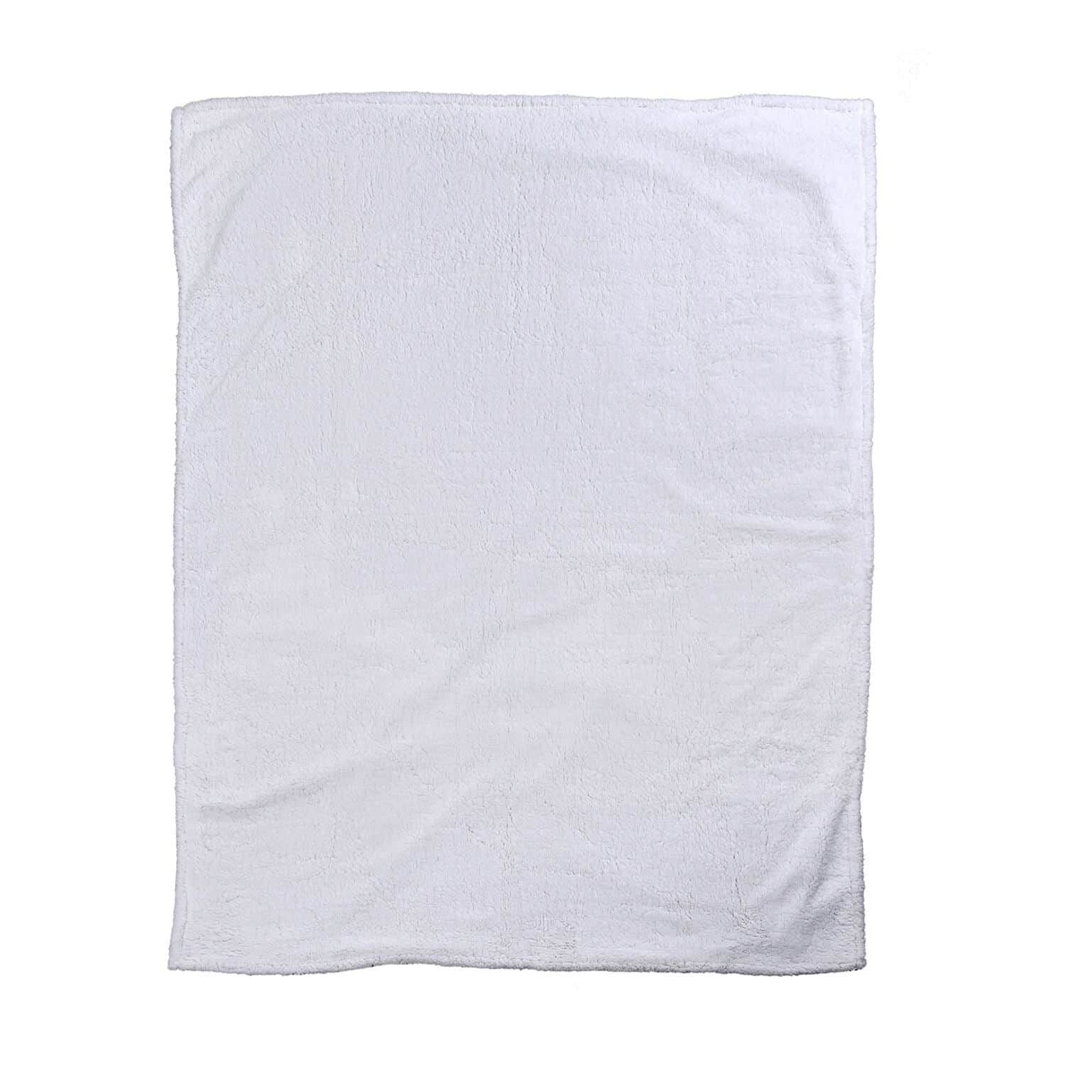 2-Lagige Flanelldecke mit Sherpa-Futter,150x200 cm, Kord-Grau