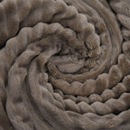 2-Lagige Flanelldecke mit Sherpa-Futter,150x200 cm, Kord-Grau