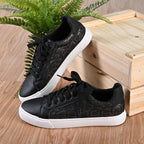LA MAREY Sneaker aus Kunstleder, Schlangenhautmuster, Größe 39, Schwarz
