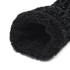 1 paar rutschfeste und gestrickte Hausschuhe mit Fellfutter, Größe S, Schwarz