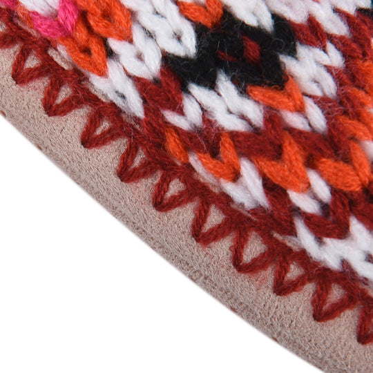 1 paar rutschfeste und gestrickte Hausschuhe mit Fellfutter, Größe S, Tribal
