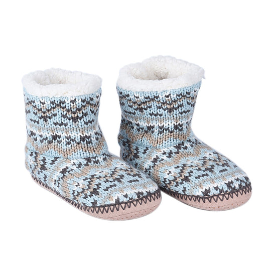 1 paar rutschfeste und gestrickte Hausschuhe mit Fellfutter, Größe S, Tribal