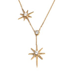 Weiße Kristall-Halskette, 38 cm, Goldfarben