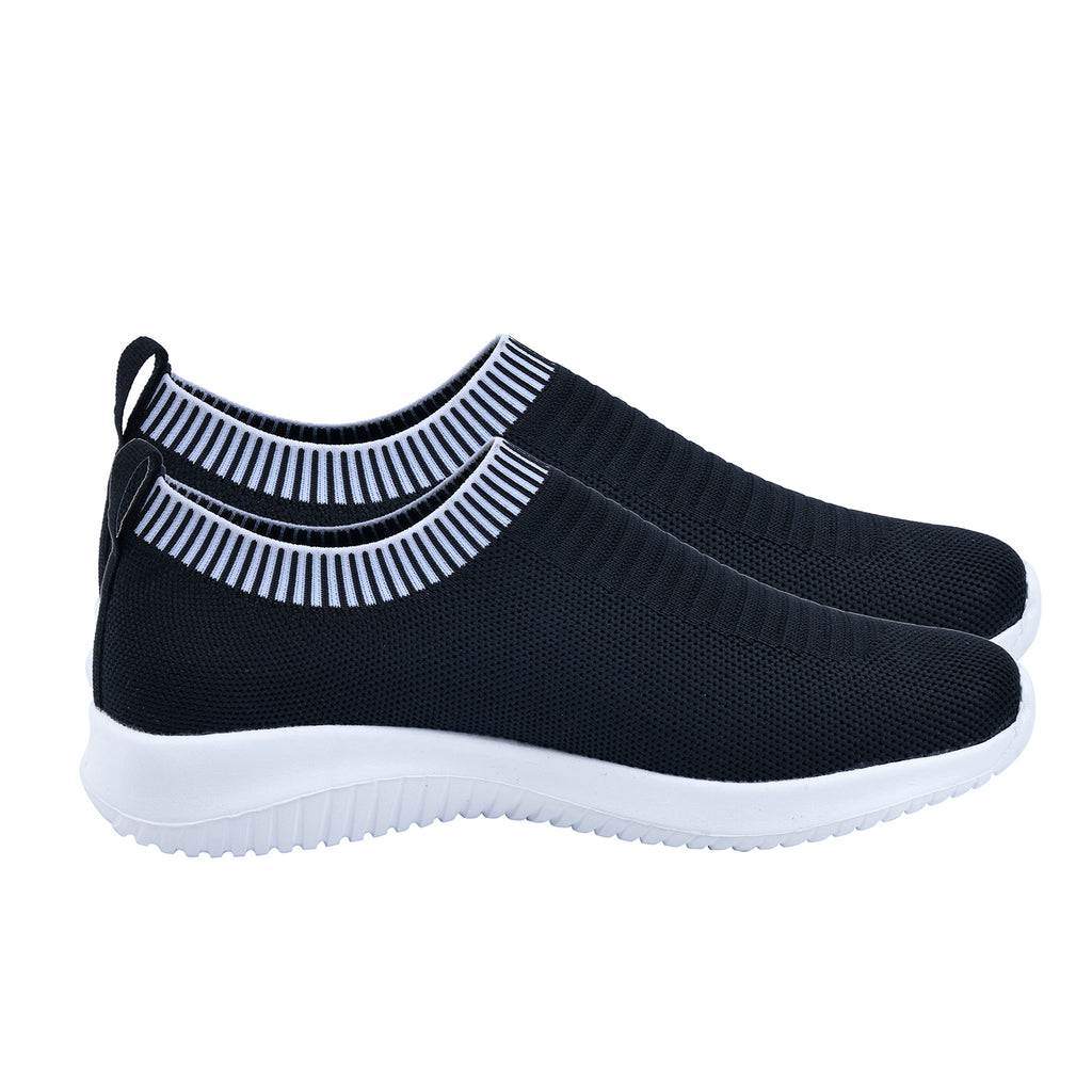 Sportliche Slip-On-Sneaker, Größe 37, Schwarz
