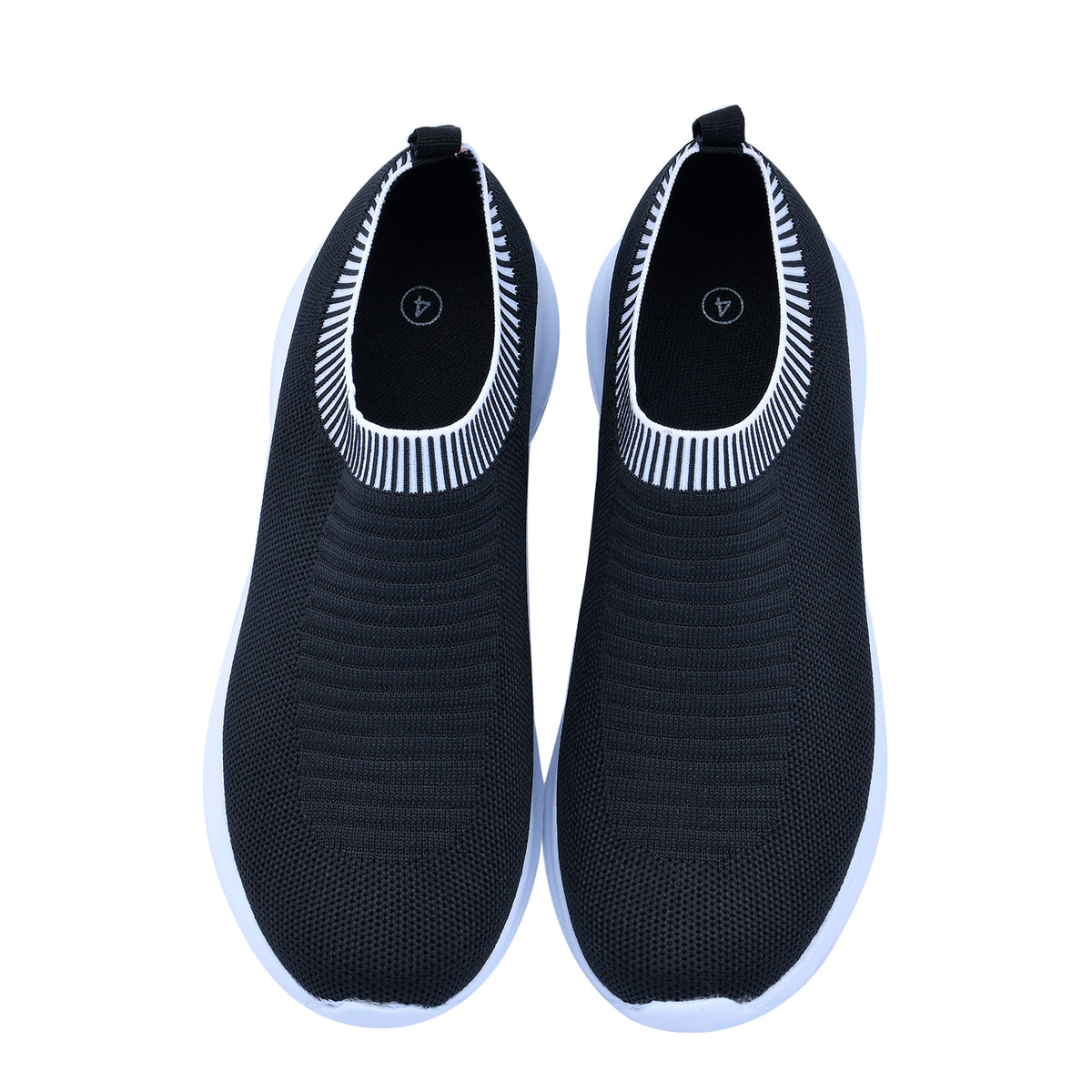 Sportliche Slip-On-Sneaker, Größe 37, Schwarz