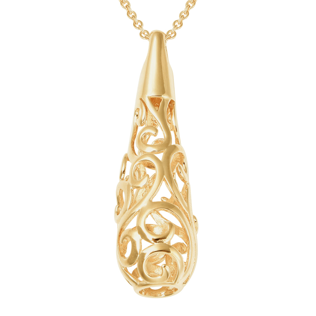 Lucy Q Drip Kollektion - Anhänger mit Kette, ca. 50-75 cm, 925 Silber 925 Silber vergoldet ca. 11,26g
