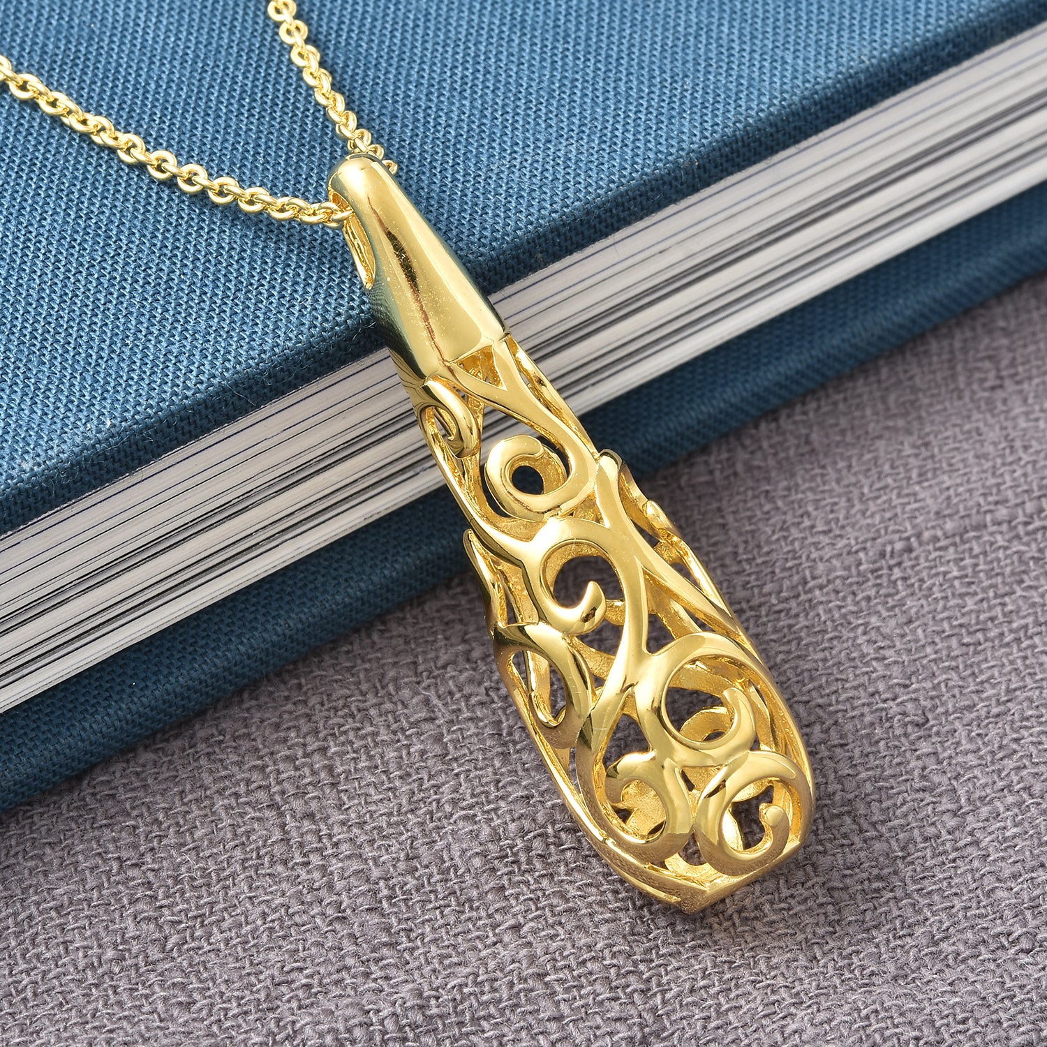 Lucy Q Drip Kollektion - Anhänger mit Kette, ca. 50-75 cm, 925 Silber 925 Silber vergoldet ca. 11,26g