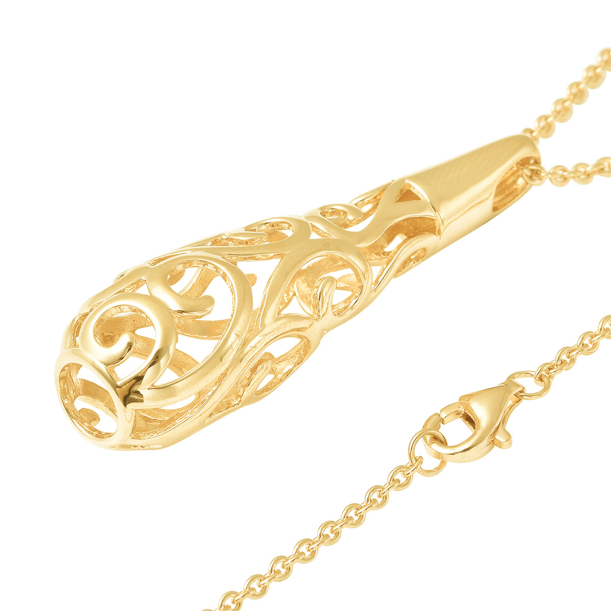 Lucy Q Drip Kollektion - Anhänger mit Kette, ca. 50-75 cm, 925 Silber 925 Silber vergoldet ca. 11,26g