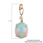 AAA Natürlicher, äthiopischer Welo Opal, Weißer Diamant AGI zertifiziert und geprüft Ohrringe 417 Gold ca. 5.01 ct