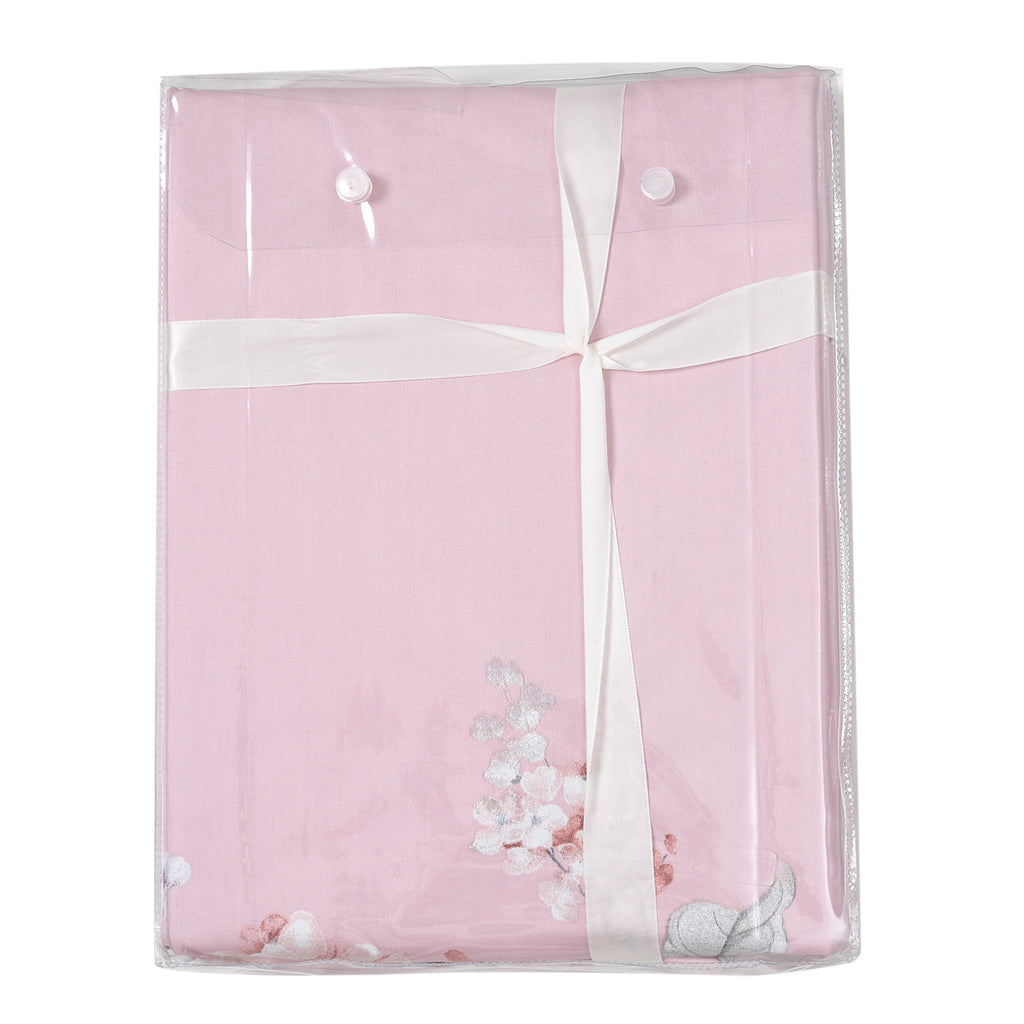 2er-Set, 3D Digitaldruck Bettbezug und Kissenbezug, Größe 135x200 cm und 80x80 cm, Blush Rosa