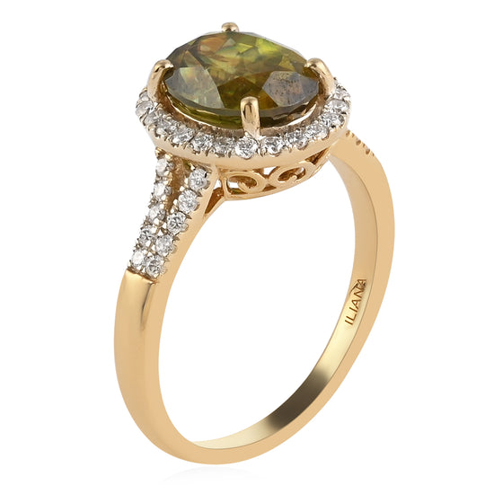 ILIANA AAA Sphen und Diamant-Ring, SI G-H, 750 Gelbgold (Größe 17.00) ca. 3.65 ct