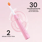 2er-Set elektrische Zahnbürste mit 2 Reisetaschen und 8 Bürstenköpfe, Schwarz und Rosa