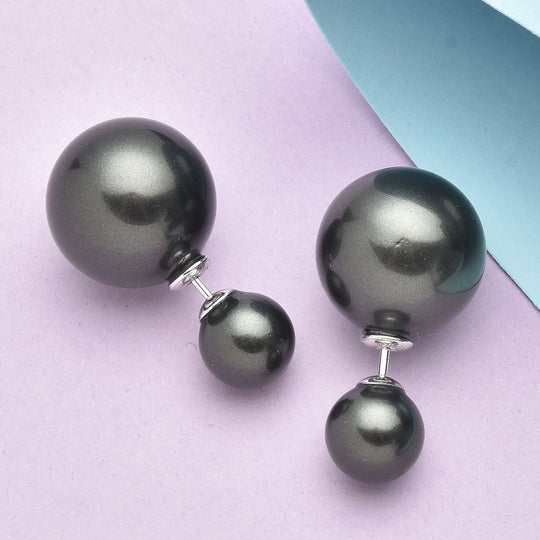 Rote Muschelkernperlen Ohrringe (13-15 mm und 7-9 mm), 925 Silber rhodiniert