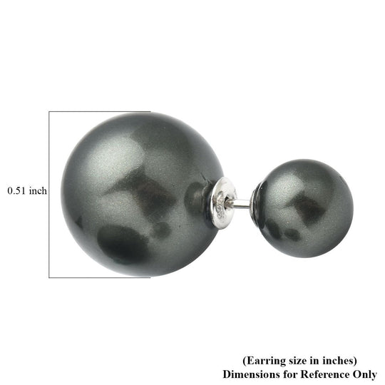 Rote Muschelkernperlen Ohrringe (13-15 mm und 7-9 mm), 925 Silber rhodiniert