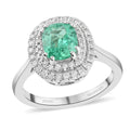 Rhapsody AAAA Kolumbianischer Smaragd, Weißer Diamant Ring 950 Platin (Größe 18.00) ca. 1.40 ct