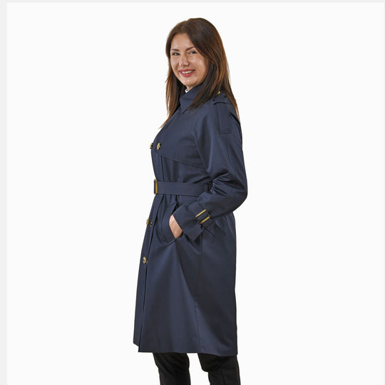 LA MAREY - Trenchcoat mit Hüftgürtel, L, Khaki