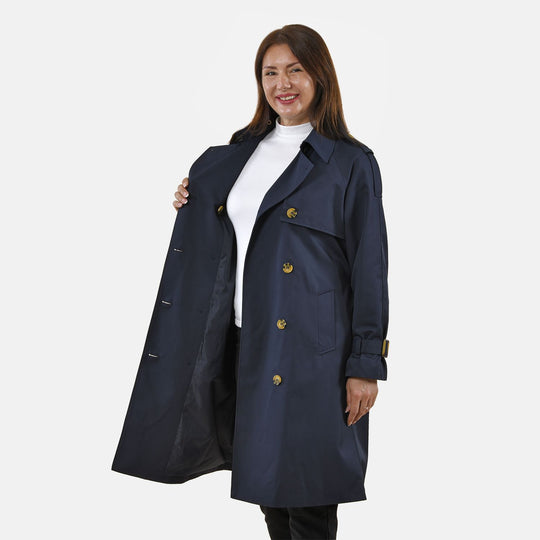 LA MAREY - Trenchcoat mit Hüftgürtel, L, Khaki