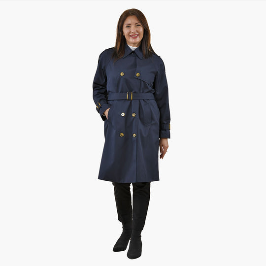 LA MAREY - Trenchcoat mit Hüftgürtel, L, Khaki