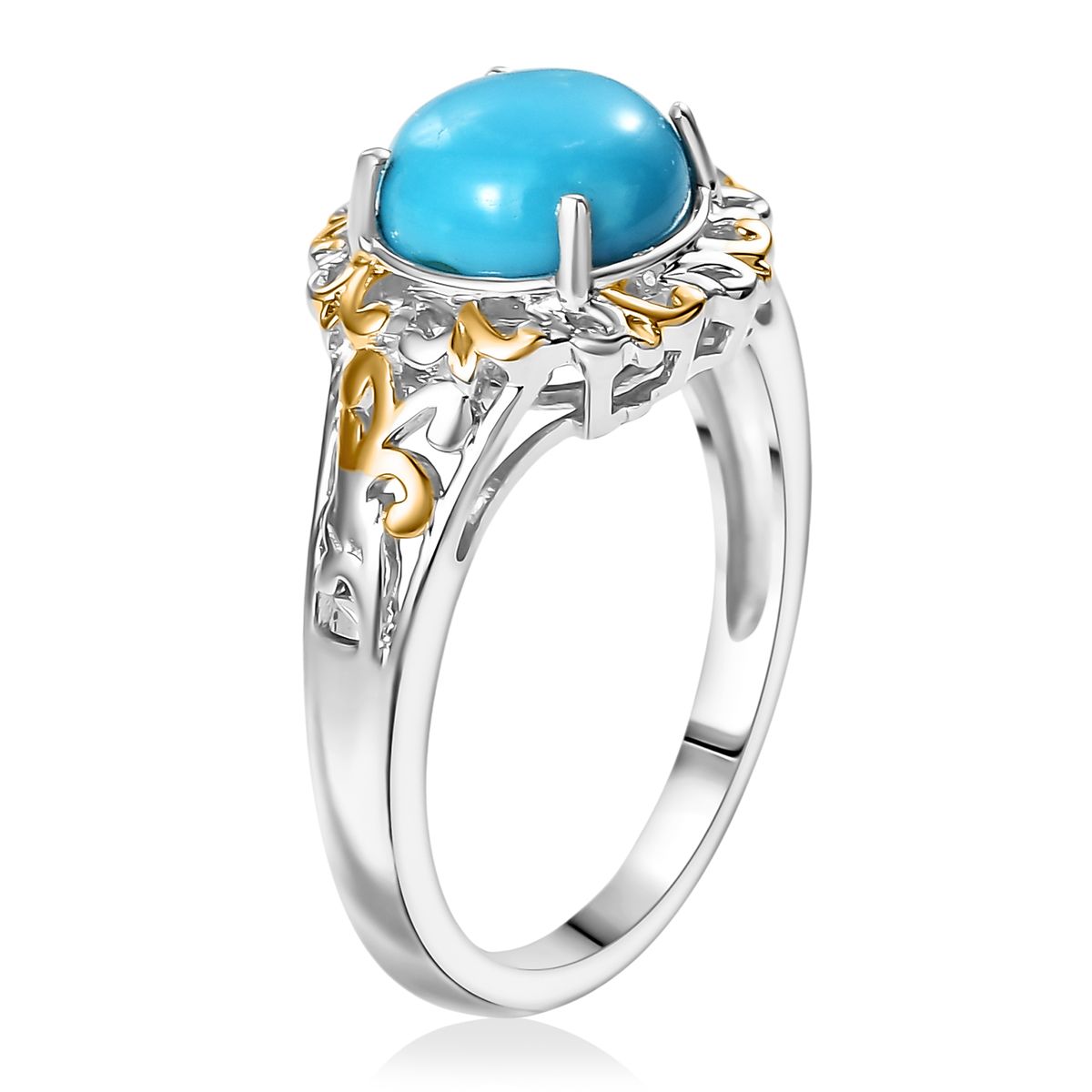 D'Joy AA Sleeping Beauty Türkis zweifarbiger Ring und Anhänger mit 50cm Kette
