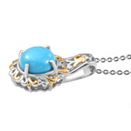 D'Joy AA Sleeping Beauty Türkis zweifarbiger Ring und Anhänger mit 50cm Kette