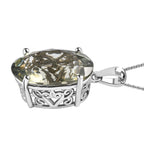 Prasiolith Anhänger mit Kette, 925 Silber platiniert ca. 15,00 ct