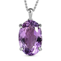 Rose De France Amethyst Anhänger mit Kette, 925 Silber platiniert ca. 15,00 ct