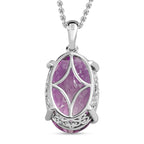 Rose De France Amethyst Anhänger mit Kette, 925 Silber platiniert ca. 15,00 ct