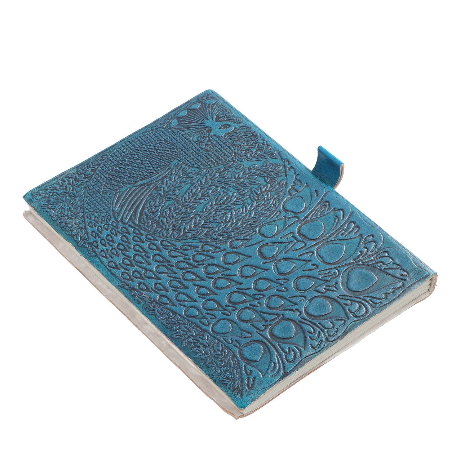 3er Set - Notizbuch mit Einband aus 100% echtem Leder, Kugelschreiber und Schlüsselanhänger gefüllt mit echtem Aquamarin