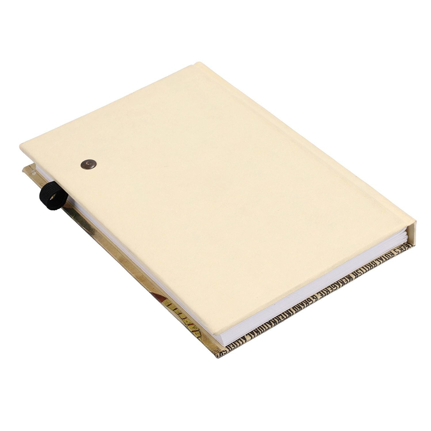 Hardcover Notizbuch mit Kupfer Kugelschreiber, Elefant-Muster, beige