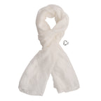 The 5th Season - 100% Satin-Seidenschal mit versilbertem Schalring, 50x170cm, Silber
