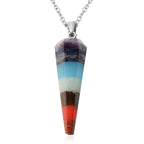 Chakra Edelstein Anhänger mit Kette 50 in 316L Edelstahl ca. 37.50 ct