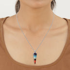 Chakra Edelstein Anhänger mit Kette 50 in 316L Edelstahl ca. 37.50 ct