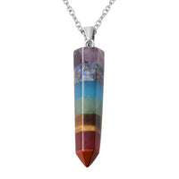 Chakra Edelstein-Anhänger mit Kette, 50 cm, Edelstahl ca. 40,50 ct