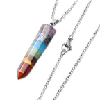 Chakra Edelstein-Anhänger mit Kette, 50 cm, Edelstahl ca. 40,50 ct