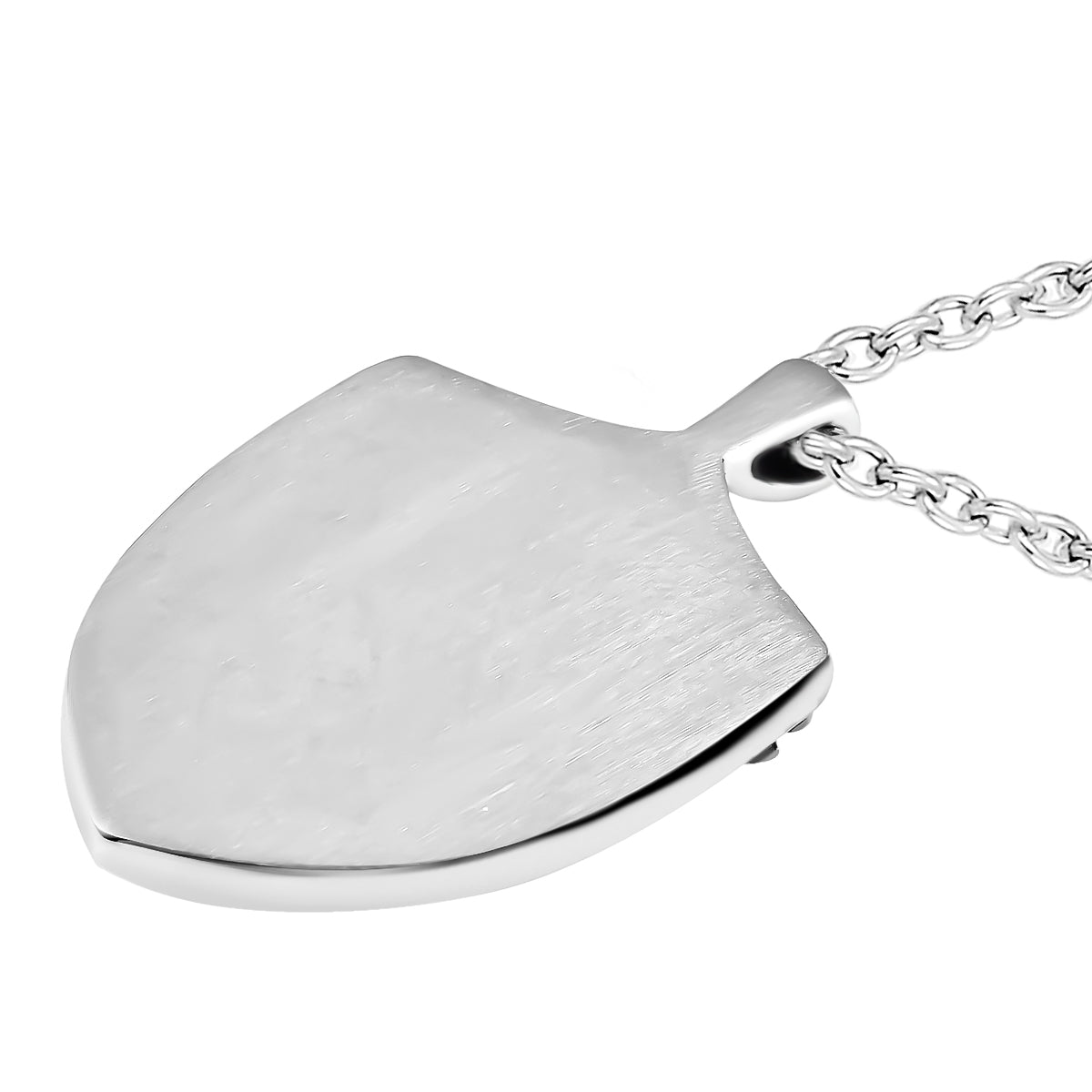 Schwarz gefärbter Achat Anhänger mit Kette, 60 cm, Edelstahl ca. 26,30 ct