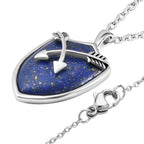 Lapislazuli Anhänger mit Kette, 60 cm, Edelstahl ca. 27,90 ct