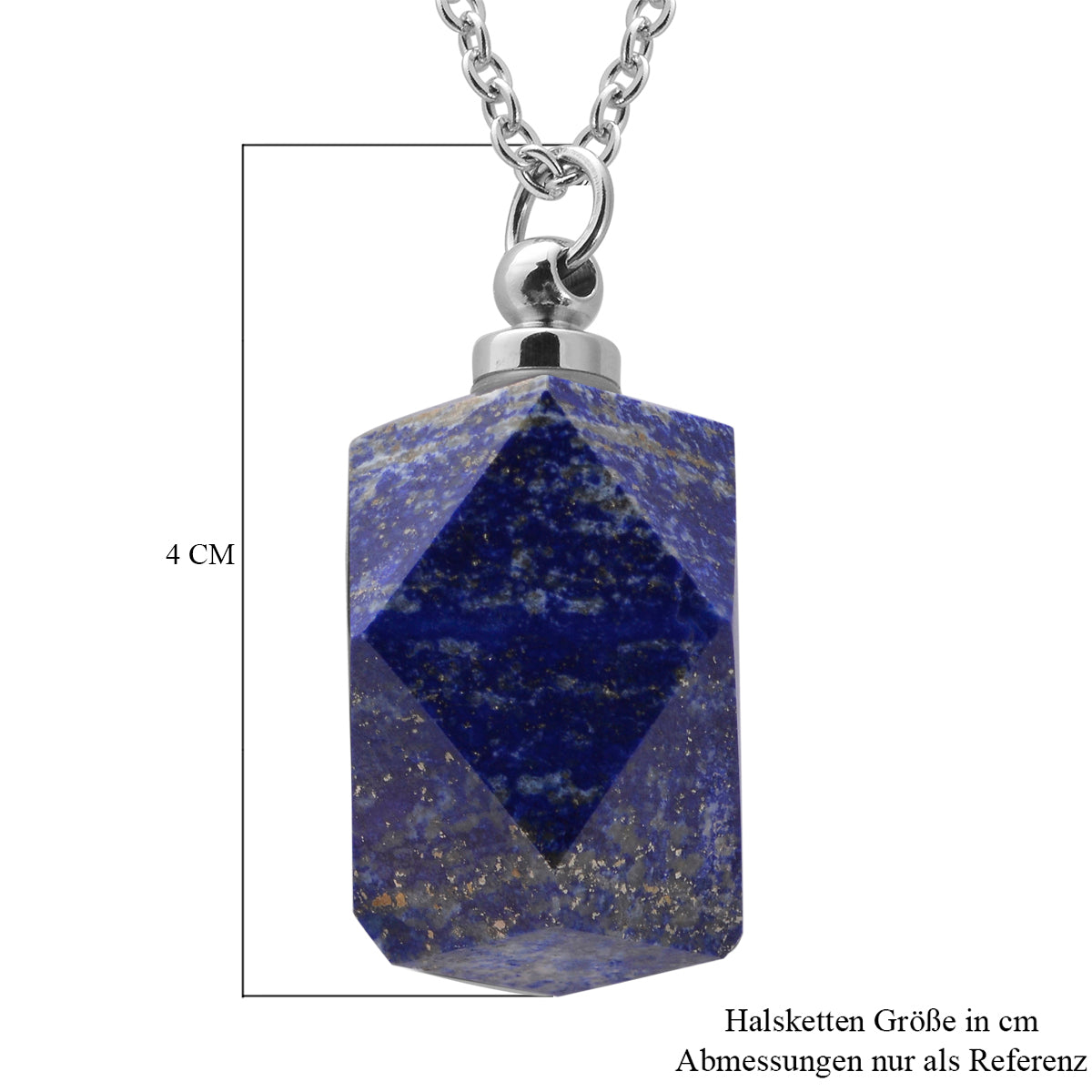 Lapislazuli Anhänger mit Kette 50 cm Edelstahl ca. 90,50 ct
