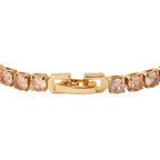 4er Set, Champagner Zirkonia Armband, Anhänger mit Kette und Ohrringen, Messing ca. 17.60 ct
