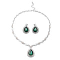 Simuliertes, grünes und weißes Kristall-Schmuckset - 57,15 ct.