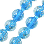 Murano-Stil Glas-Ohrringe und Kette, reiner Edelstahl, blau
