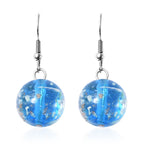 Murano-Stil Glas-Ohrringe und Kette, reiner Edelstahl, blau