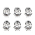 3er- Set Kristall LED-Lichter (Weiß, Rubinrot und Saphirblau) Ohrstecker Messing