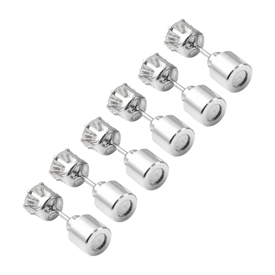 3er- Set Kristall LED-Lichter (Weiß, Rubinrot und Saphirblau) Ohrstecker Messing