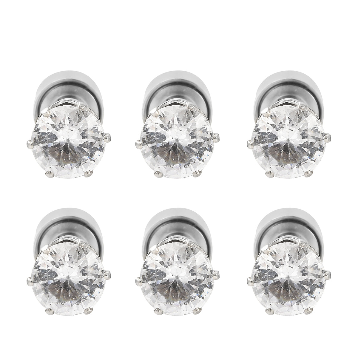 3er- Set Kristall LED-Lichter (Grün, Violett und Orange) Ohrstecker Messing