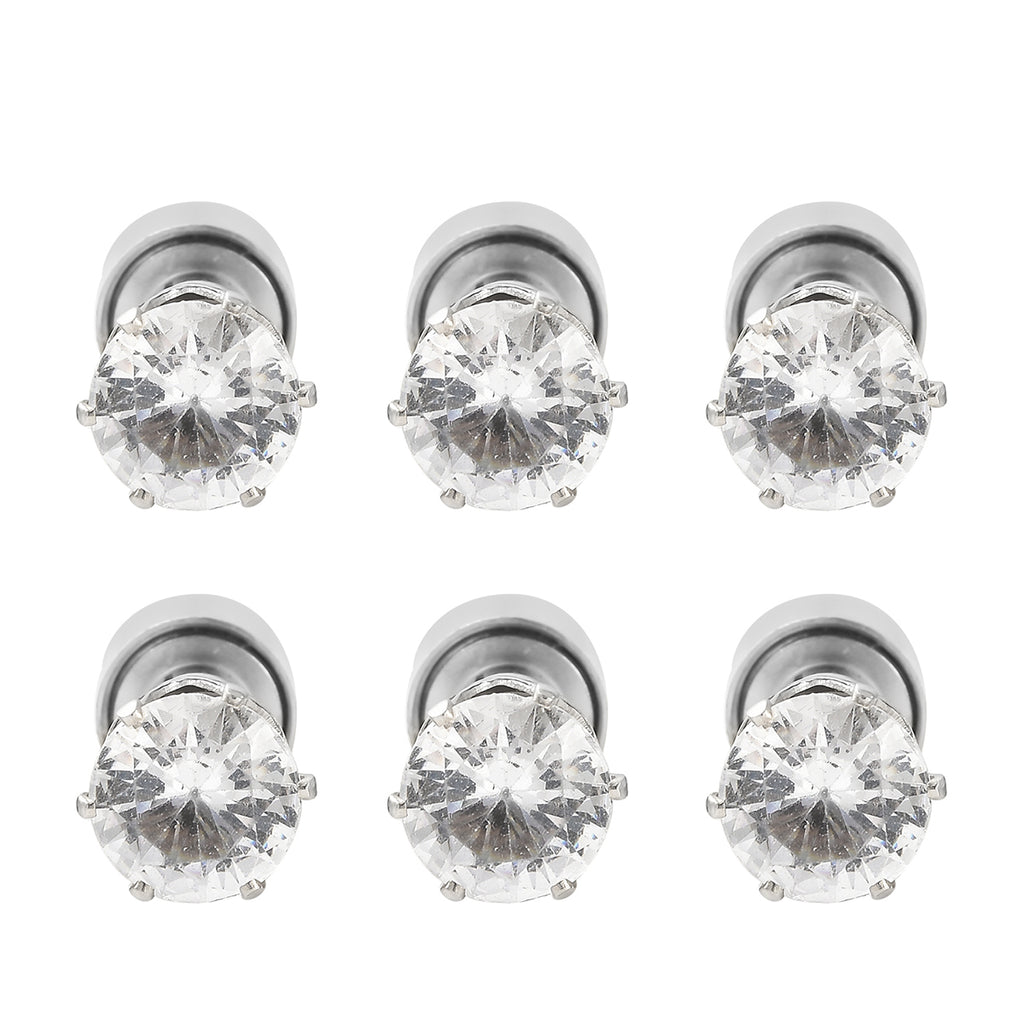 3er- Set Kristall LED-Lichter (Grün, Violett und Orange) Ohrstecker Messing