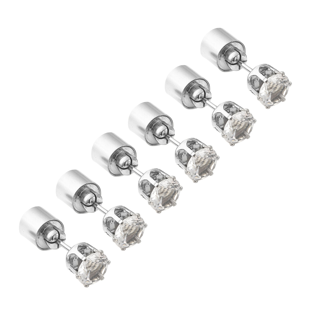 3er- Set Kristall LED-Lichter (Grün, Violett und Orange) Ohrstecker Messing