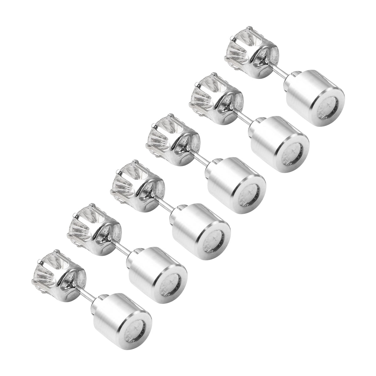 3er- Set Kristall LED-Lichter (Grün, Violett und Orange) Ohrstecker Messing